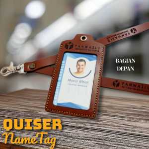 Name Tag Holder Kulit Aslii - ID Card Custom Logo & Nama Kulit Aslii Quiser Nametag