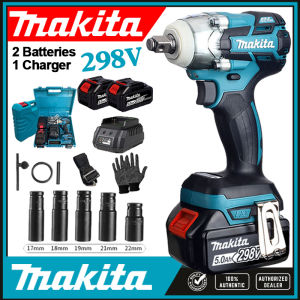 Makita Impact Wrench Heavy Duty Japan Electric Wrench Power Tools Set Impact Drill Cordless Full Set For Motorcycle With Hammer Rechargeable Cordless Drill Brushless 2 Battery Original With Charger