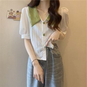 LKfashion ส่งในไทย  เสื้อแฟชั่นผู้หญิง เป็นงานคอปกแขนตุ๊กตา ผ้าดีใส่สบาย 3สีสันให้เลือก แมทช์ง่าย ราคาถูกๆ  พร้อมส่งมาก มาตำกานน