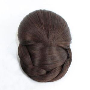 LINSBAYWU Black High quality Vintage Synthetic Girls Heat Resistant Fiber Natural Hair Extension Straight Braided Chignon Bride Hairpiece Hanfu Hair Chignon Fake Hair Bun