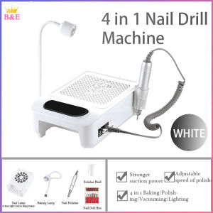 B&E 4 in 1 Nail Machine Nail Dust Collector/Nail Drill/UV Light/Nail Drill Bits Large Suction Area Manicure Set