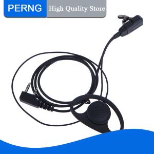 [PERNG] Tehe Duy nhất dây tai nghe Tai nghe Kit mic PTT mic D hình 2 Pin đài phát thanh tai nghe Walkie Talkie cho Kenwood Baofeng tyt tai móc