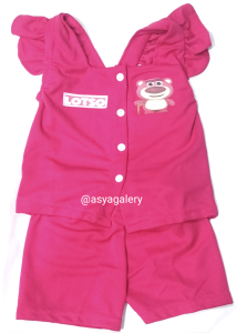 Set Anak Ruffle / Setelan Anak Perempuan RIB Motif Kuromi Hello Kitty Cinnamorol