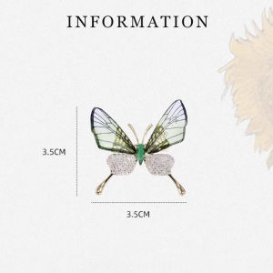 Minwen เข็มกลัดผีเสื้อกันระเบิดเข็มกลัดติดเสื้อรูปแมลงเครื่องประดับอะคริลิกใสสำหรับผู้หญิงหมุดเสื้อผ้าเกรดสูง