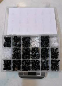 Bộ 421 Đinh Tán Chốt Vít Nở Bằng Nhựa (18 kích cỡ) Cố Định Các Bộ Phận Trên Xe Hơi ( giá 1 bộ Kèm Hộp )