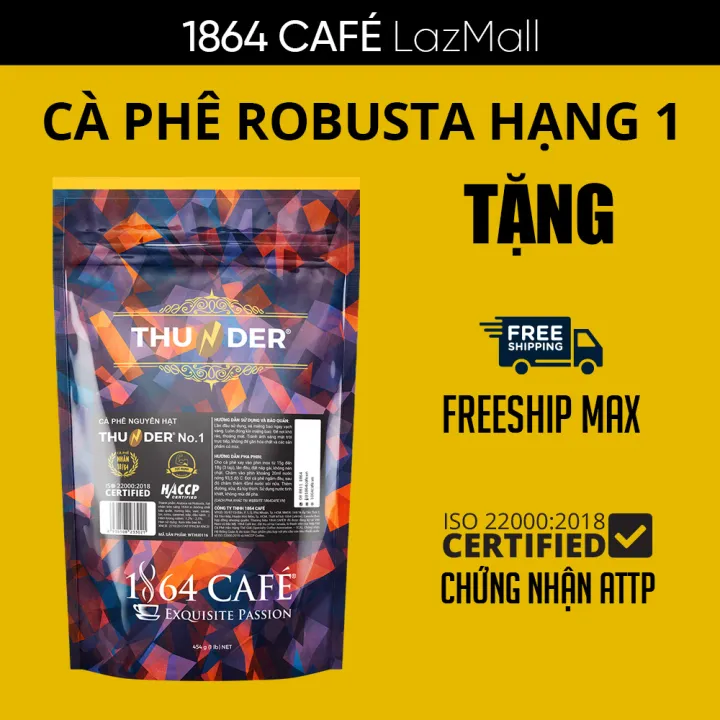 Cà Phê Nguyên Hạt Thunder No.1 Trọng lượng 454g - 1864 CAFÉ