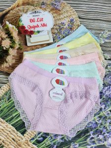 Combo 10 Quần Lót Nữ Thun Cotton Đuôi Ren Co Giãn Thoáng Mát Thấm Hút Mồ Hôi Size 45 - 58 Kg  [0715]- Đồ Lót Quỳnh Nhi