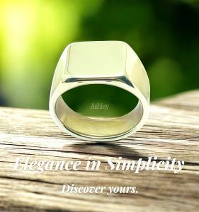 plain Ring Stainless Steel Blank Square Flat Ring Solid Simple Jewelry For Men Women
