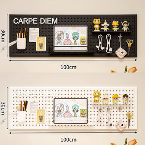 Metal Pegboard 100x30cm Wall Hanging Shelf Organizer Kit Hole Board Home Decor Display Rack Tools Storage
