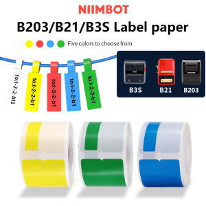 Niimbot B1/B21/B21Pro/B3S/B31 สติกเกอร์ฉลากสายเคเบิลกันน้ำมันกันน้ำมันพิสูจน์ไม่มีกาวที่เหลือไฟเบอร์ความร้อนแท็กสายไฟ กระดาษฉลากเครือข่ายสำหรับ B Series