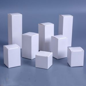 WH 50pcs/Lot White Cardboard Packaging Box 350G Square Blank Small Gift Box Paper Packages Various Sizes