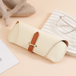 PAZNUL Da thật Hộp đựng kính mắt Nhẹ Hộp đựng kính mắt Hộp đựng kính Di động Bảo vệ mắt kính Túi đựng kính râm Phụ nữ