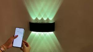 SXH Outdoor Waterproof LED Arc Atmosphere Wall Lamp TuyaApp Dimming Bedside Lamp Garden Corridor Gate Pillar Light