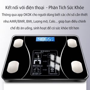 CÂN ĐIỆN TỬ MẶT GƯƠNG THÔNG MINH ĐO CÂN NẶNG VÀ PHÂN TÍCH CHỈ SỐ CƠ THỂ HỖ TRỢ THEO DÕI KIỂM SÓT CÂN NẶNG CỰC CHÍNH XÁC THIẾT KẾ 4 LỚP KÍNH CƯỜNG LỰC CHỊU LỰC ĐẾN 180KG