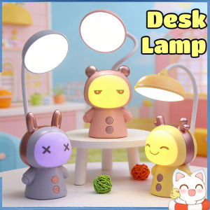 Cute Desk Lamp Cartoon USB Rechargeable Table Lamp Eye Protection Reading Lamp Student Kids Home Decor