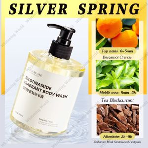 500ML Brightening Solution Body Wash Moisturizing Whitening Lasting Fragrance Skincare Cleansing Skin Repair Cleanser lmprove Skin Glow Firm Scrub Solution Shower Gel