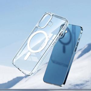 For Magsafe Magnetic Wireless Charge Case For iPhone 16 15 14 13 12 11 Pro Max 16 Plus Shockproof Transparent PC Case Cover