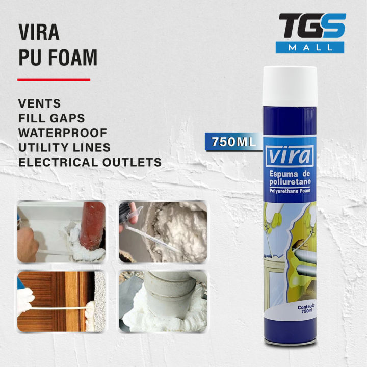 PU Foam Spray 750ml Vira Polyurethane Foam Joint Spray Fill Crack ...