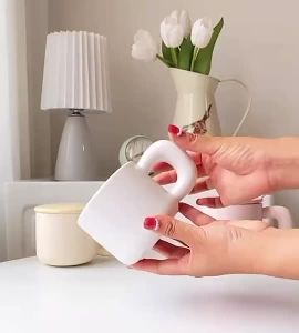 Nordic Ceramic Coffee Mug with Cover and Stirrer