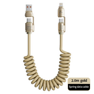 Bluewow 2 Trong 2 lò xo có thể thu vào cáp sạc Phổ Siêu sạc cáp USB Loại C Nhanh Chóng Sạc Loại C dữ liệu cáp Cho Điện Thoại Điện Thoại Phụ Kiện 085