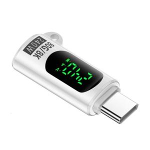 240W USB C to USB C Adapter with Digital Display for Fast Charging and Data Sync Effortless Connection Office Travel Use