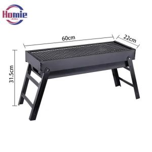 Portable Outdoor BBQ Grill Foldable Stainless Steel Grill Plate Shelf