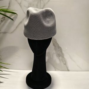 Breathable Mesh Knitted Pillbox Hat No Brim Design Lightweight Knit Mesh Panama Hat Multiple Colors Women Bucket Cap