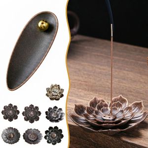 MINIAT Alloy Incense Holder Multi-Hole Lotus Shape Lotus Censer Simple Decorative Incense Burner Temples Home Office
