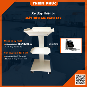 Xe đẩy 3 tầng dùng cho máy siêu âm xách tay