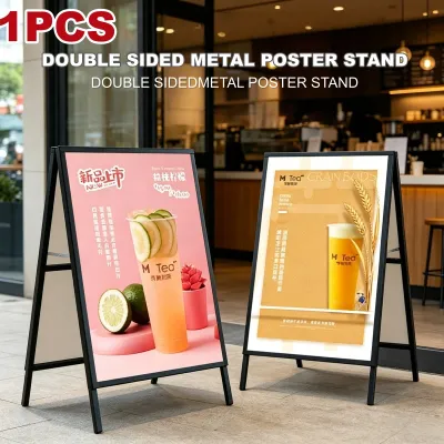 Outdoor Display Board Rack Metal Poster Rack Folding Double-sided Advertising Rack Landing Billboard Standing Brand