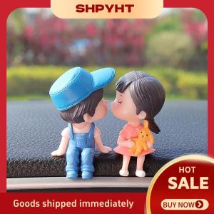 SHPYHT Xe Dễ Thương hôn cặp vợ chồng Búp bê trang trí bóng trang trí Phụ Kiện Xe Hơi dễ thương cặp đôi hoạt hình dễ thương di chuyển Búp bê trang trí bóng