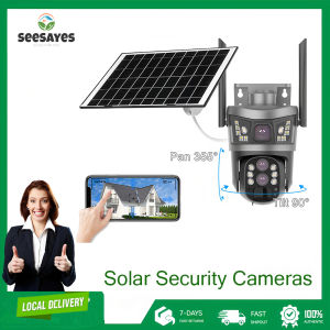 Solar 4G Camera AI Human Tracking 360° Panoramic View 6MP HD Wireless Outdoor Security Cam with Solar Panel Night Vision