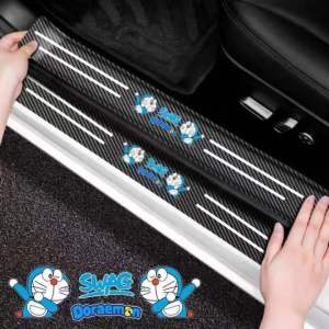 {YWM ตัวป้องกันธรณีประตูรถยนต์สติกเกอร์ป้องกันธรณีประตูรถยนต์4ชิ้น สติ๊กเกอร์กันรอยขอบประตูรถยนต์ทุกรุ่น