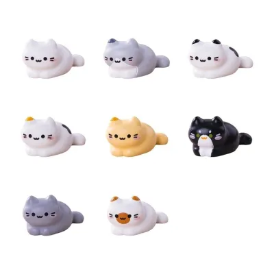 NUBE 8 Pc Cartoon Cat Miniature Figure Resin Mini Size Cat Craft Figure Cute Tiny Design Cat Model Ornaments for Bonsai Fairy Garden Home Decor