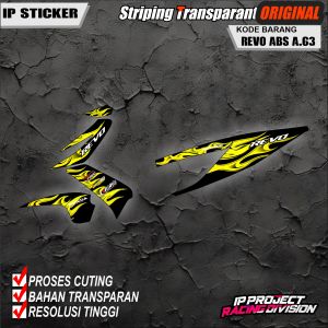 (COD) STICKER STRIPING ORIGINAL MOTOR HONDA REVO ABS VARIASI DESAIN RACING HOLOGRAM DAN TRANSPARAN