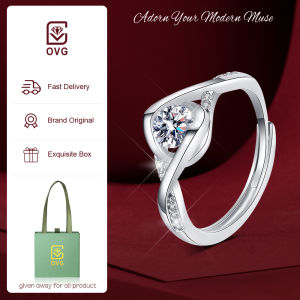 OVG Cincin Wanita R007 Adjustable Perhiasan Cewek Korea Fashion Dilapisi Platinum Anti Luntur Kotak Indah