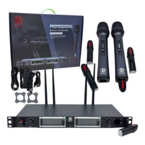 RD-CD12-2 New Dual Channel Wireless Microphone Stable UHF Signal Clear Sound 2 Handheld Mics With Storage Case