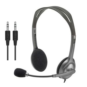 Logitech Noise Cancelling Headset With Mic H110 H111 H390 Stereo Single/Dual 3.5mm Wired Headphones Professional Headset for Cellphone/PC/Laptop/Computer Game Work