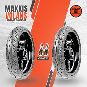 Paket Ban Motor Bebek MAXXIS VOLANS 80/80 + 90/80 Ring 17 Tubeless