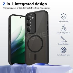 เคสโทรศัพท์สำหรับ Redmi 15 15C 5G 4G ชัดด้านแม่เหล็กใสสีดำฝาหลังป้องกันเคสใส่โทรศัพท์กันกระแทก