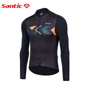 Santic Men Cycling Jersey Road Bike Long Sleeve Powerband Breathable Quick-dry UV Protection KM25C01179