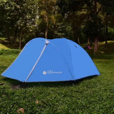 Tenda gunung compass kapasitas 4 orang double layer rangka frame fiber - outdoor tent piknik hiking