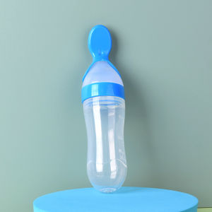 ขวดช้อนป้อนอาหารเหลว พกพา 3 oz./80 ml ฝาปิดกัน แมลง BPA-Free