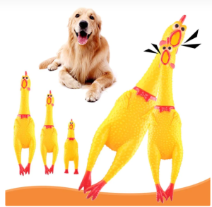 Squeaker Yellow Rubber Chicken Pet Dog Toy Screaming Chicken Squeak