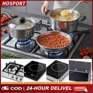 3Pcs Cooking Pot Set with Glass Lids and Stay Cool Handle Cookware Set for All Types of Cookers
