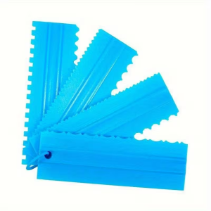 Pink 6-sided comb cake decorating tools with thick design and high-quality food-grade material.