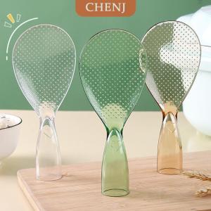[COD] CHENJ 1ชิ้นช้อนข้าวแบบยืนไม่ติดวัสดุ PC ที่ใช้ในครัวเรือนช้อนตักข้าวอุปกรณ์เครื่องครัว