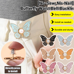 Butterfly Waist Belt Adjustment Buckle Waist Tight Adjust Tool No Sewing Detachable Jeans Waist Retraction Buckle