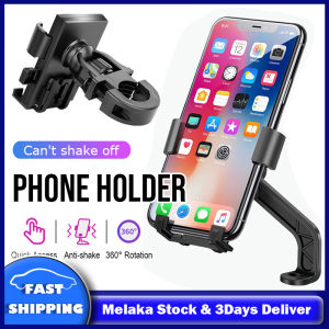 360 Degree Rotation Bike Motorcycle Phone Holder One Button Locking Universal Phone Bracket Phone Holder GPS Navigation Phone Stand