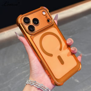 for Magsafe Matte Acrylic Case for iPhone 17 16 15 Pro Max 14 Plus 13 Air Magnetic Camera Film Protector Bumper Shockproof Cover